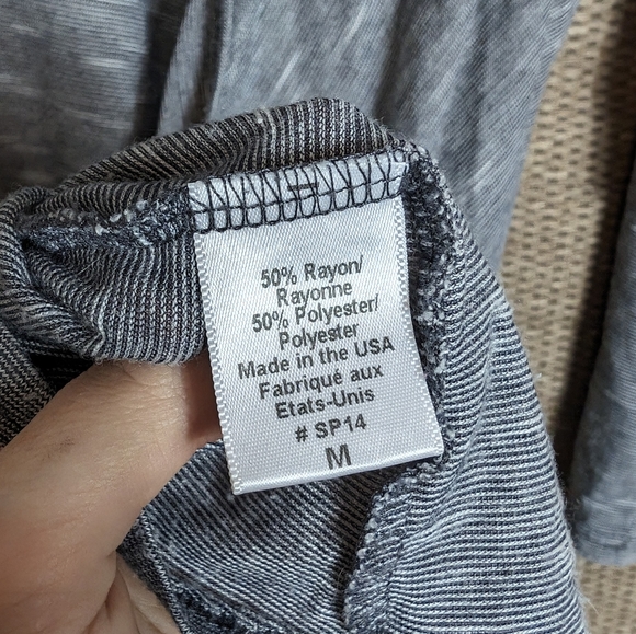 Beyond Yoga Heathered Blue Grey Cowl Neck Top - Picture 7 of 9